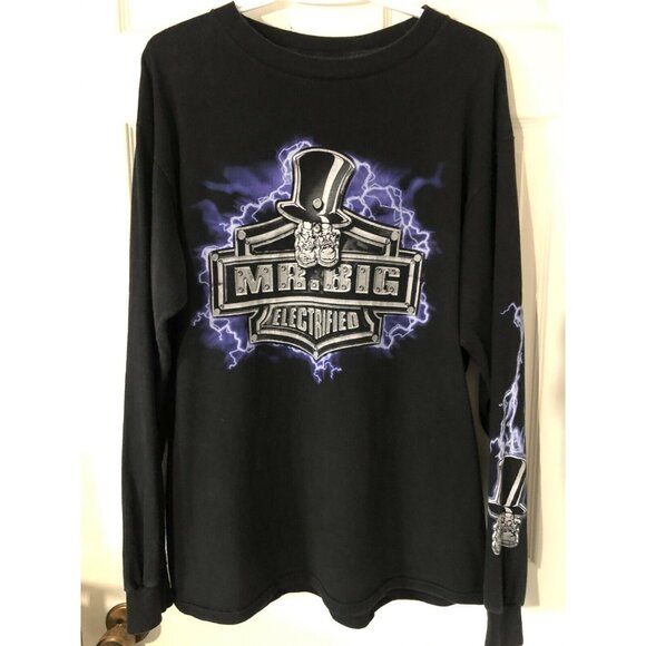 VTG Mr. Big Electrified Japan Get Over It Tour 2000 Band Tee Black Mens Large - Picture 1 of 11